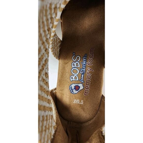 BOBS From Skechers Desert Kiss Summer Sun Espadrille Wedge Sandals Tan Size 6.5 - Picture 8 of 8